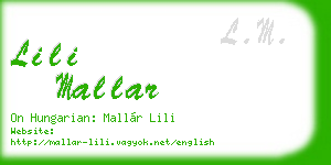 lili mallar business card